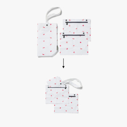 Packable pouches - The Del Mar Packable Tote Small - White Zodiac Emoji - Lo & Sons