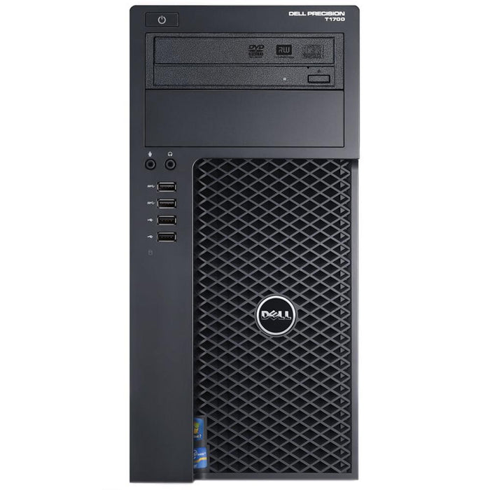 Dell Precision T1700 WorkStation - Intel Core i7-4790 Quad (upto 4.0GHz), 8GB RAM, 256GB SSD, Nvidia Quadro K2200 4GB, Win 10 Pro, Keyboard & Mouse - Coretek Computers