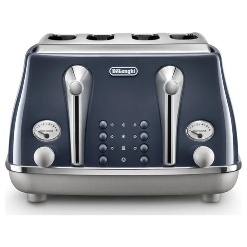 DeLonghi Icona 1800W 4 Slice Toaster - Blue | CTOC4003.BL from DID Electrical - guaranteed Irish, guaranteed quality service. (6890804248764)