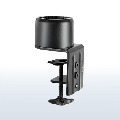 Desk mount converter with a C-clamp and optional grommet.
