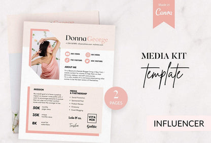 Ladystrategist Donna George Media Kit Canva Template for Influencers instagram canva templates social media templates etsy free canva templates