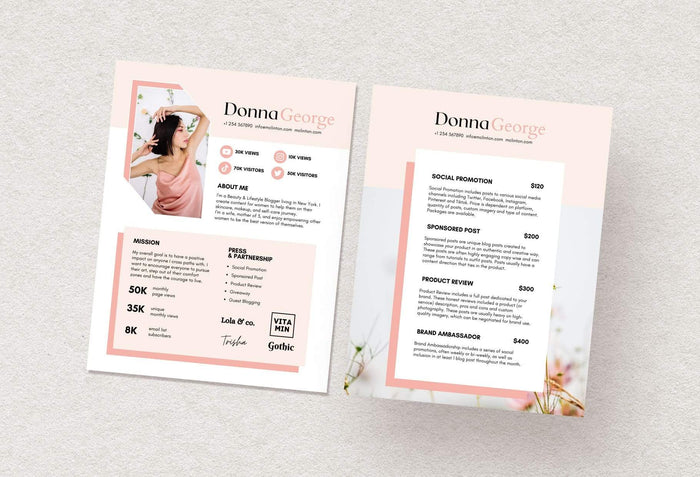 Ladystrategist Donna George Media Kit Canva Template for Influencers instagram canva templates social media templates etsy free canva templates