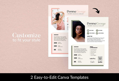 Ladystrategist Donna Media Kit Canva Template for Influencers instagram canva templates social media templates etsy free canva templates