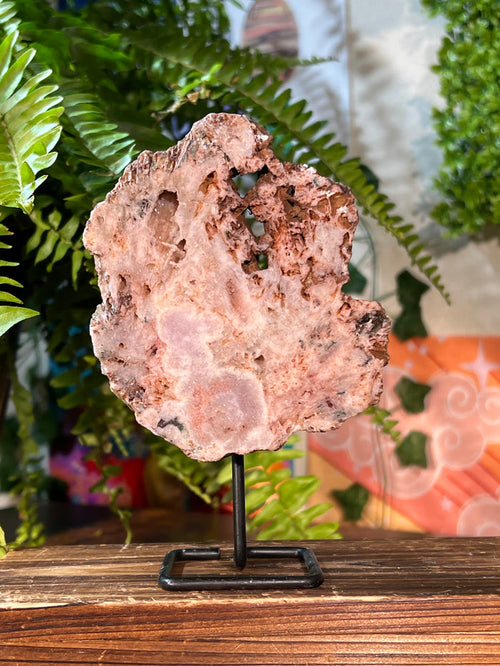 Druzy Pink Amethyst Statement Slab, Self-Standing # 16