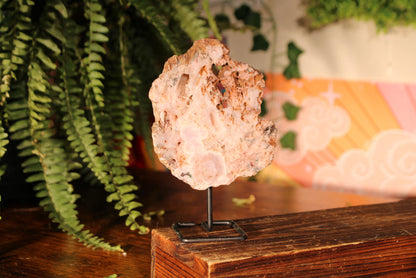 Druzy Pink Amethyst Statement Slab, Self-Standing # 16