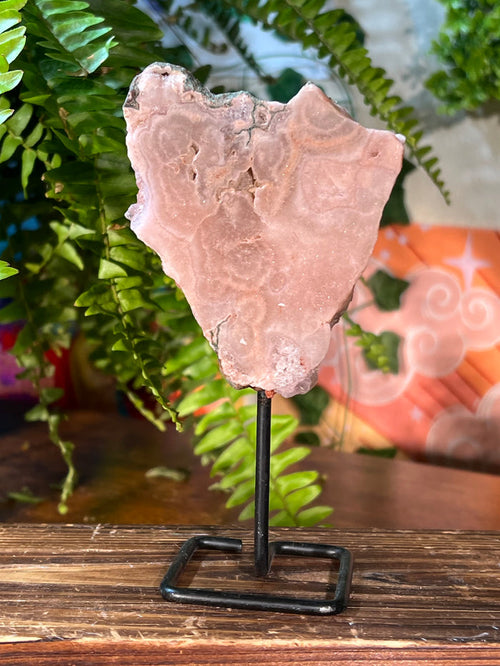 Druzy Pink Amethyst Statement Slab, Self-Standing # 18