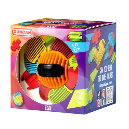 A vibrant Duncan SLIDA Assortment PDQ toy in its box, for ages 6+, featuring multicolored interlocking pieces and bold Duncan branding on a geometric background.
