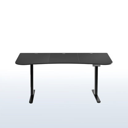 Heavy-duty electric sit to stand height adjustable ergonomic desk workstation with programmable memory controller for convenient productive workspace.