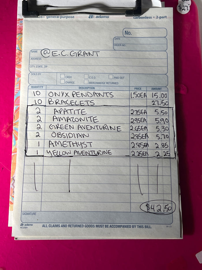 @E.c.grant Wholesale Live Sale Invoice