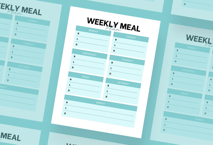 Ladystrategist Egg Blue Weekly Meal Planner Printable and Editable Canva Template instagram canva templates social media templates etsy free canva templates