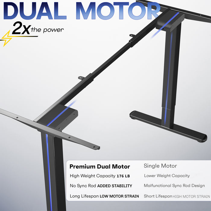 Electric standing dual motor desk frame from VIVO.