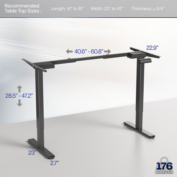 Electric standing dual motor desk frame from VIVO.