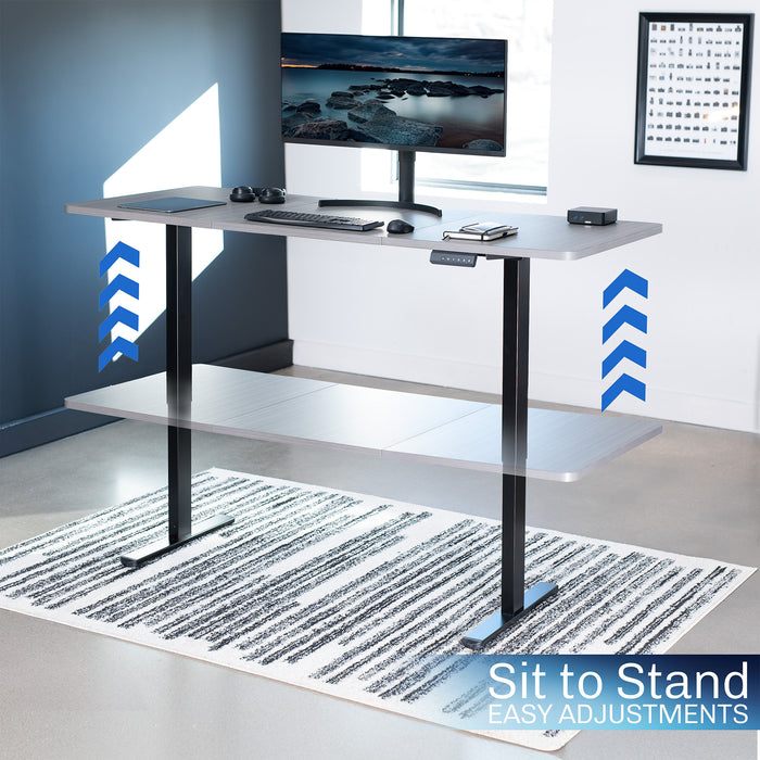 Electric standing dual motor desk frame from VIVO.