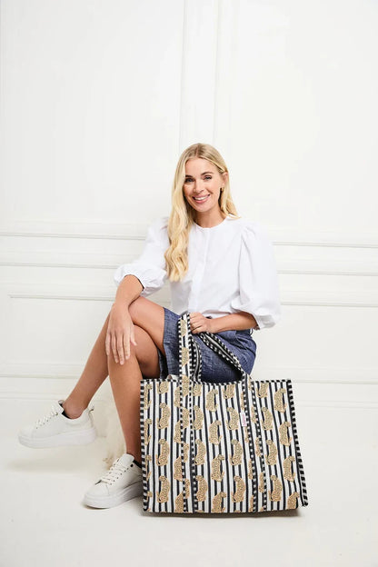 Elie Beaumont Serendipity Quilted Tote Bag - Leopard