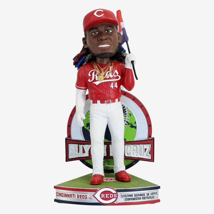 Elly De La Cruz Cincinnati Reds National Flag MLB Baseball Bobblehead