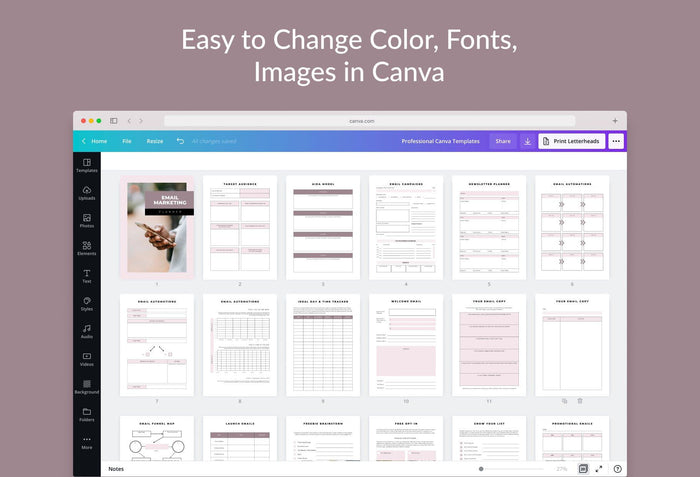 Ladystrategist Email Marketing Planner Canva Template instagram canva templates social media templates etsy free canva templates