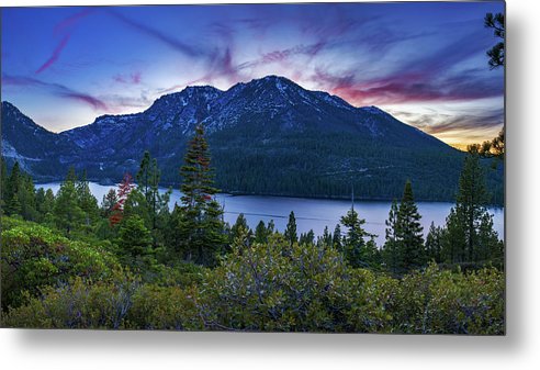 Emerald Bay Dusk By Brad Scott - Metal Print