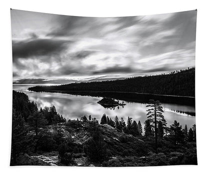 Emerald Bay Rays Black And White By Brad Scott - Tapestry