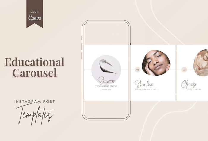 Ladystrategist Everly Educational 6-Page Carousel Canva Template instagram canva templates social media templates etsy free canva templates