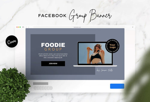 Ladystrategist Facebook Group Banner Charcoal Canva Templates instagram canva templates social media templates etsy free canva templates