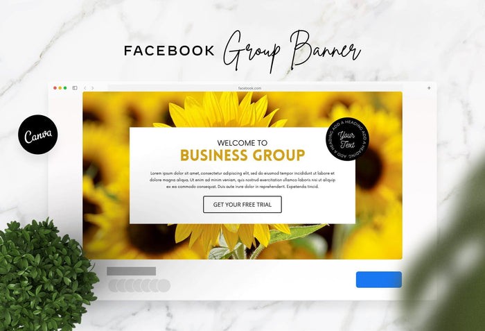 Ladystrategist Facebook Group Banner Sunflower Canva Templates instagram canva templates social media templates etsy free canva templates