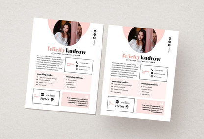 Ladystrategist Felicity Speaker One-Sheet Canva Template instagram canva templates social media templates etsy free canva templates