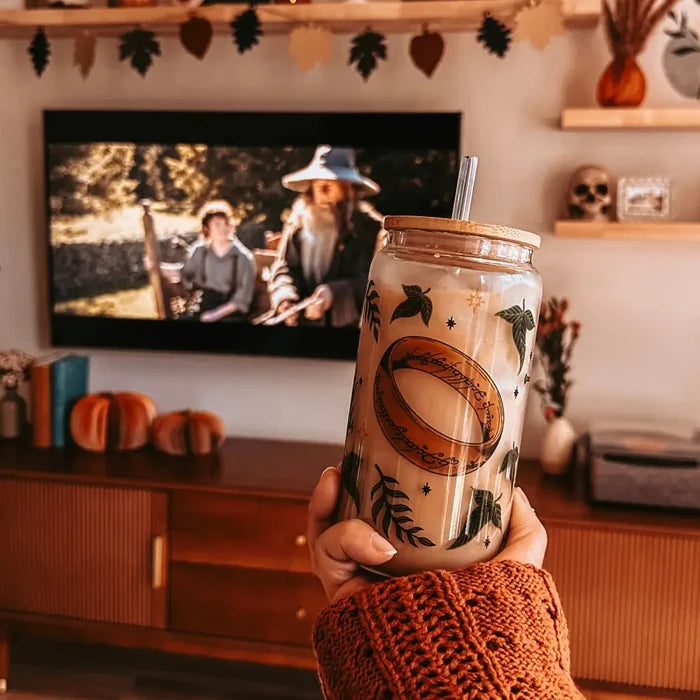 Lord of the Rings Inspired: Fellowship of the Ring Luxe Glass Tumbler FELLOWSHIP Drinkware