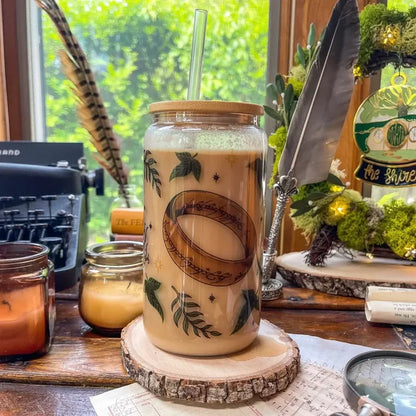Lord of the Rings Inspired: Fellowship of the Ring Luxe Glass Tumbler FELLOWSHIP Drinkware