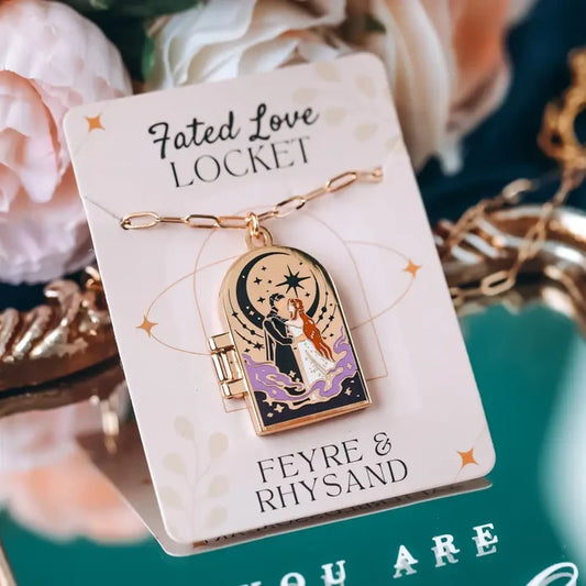 Feyre & Rhysand Couple Enamel Locket Necklace - jewelry