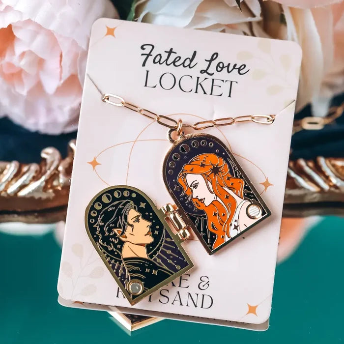 Feyre & Rhysand Couple Enamel Locket Necklace - jewelry