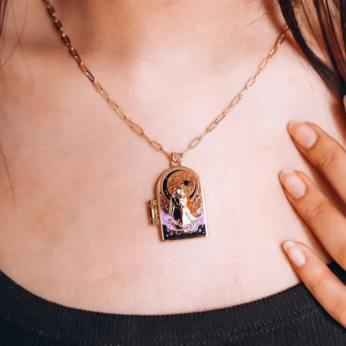 Feyre & Rhysand Couple Enamel Locket Necklace - jewelry