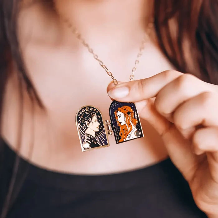 Feyre & Rhysand Couple Enamel Locket Necklace - jewelry