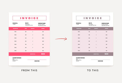 Ladystrategist Fiery Rose Invoice Canva Template Printable and Editable instagram canva templates social media templates etsy free canva templates