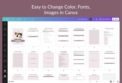 Ladystrategist Find Your Passion Jornal Canva Template instagram canva templates social media templates etsy free canva templates
