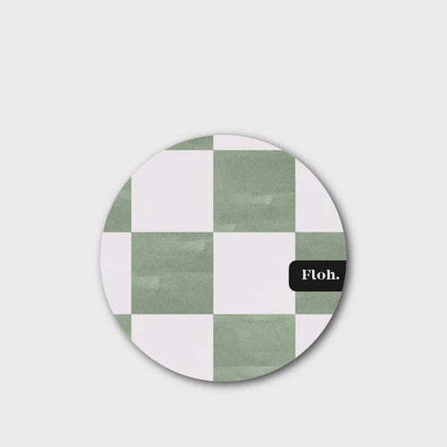 Floh. Matcha Checkerboard Round Coaster