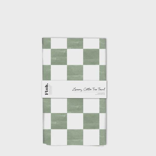 Floh. Matcha Checkerboard Tea Towel