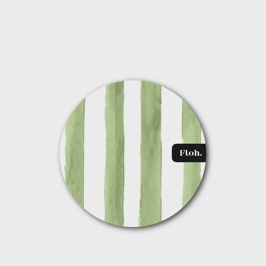 Floh. Olive Stripes Round Coaster