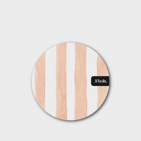 Floh. Peach Stripes Round Coaster