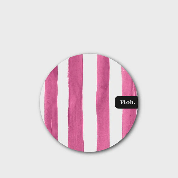 Floh. Raspberry Stripes Round Coaster
