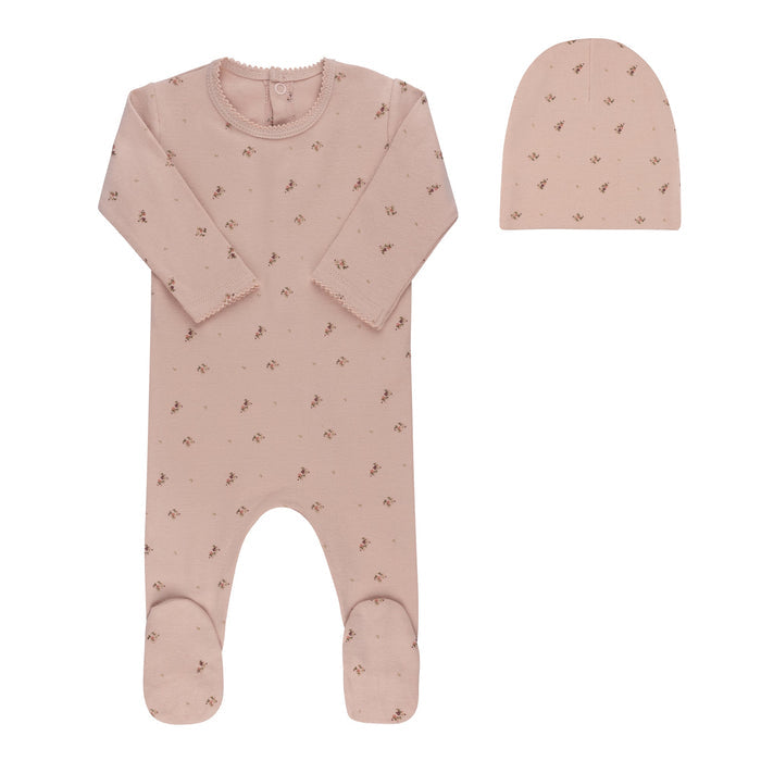 Floral Print Collection - Footie + Beanie