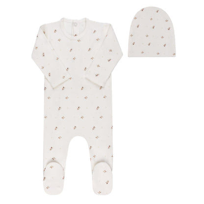 Floral Print Collection - Footie + Beanie