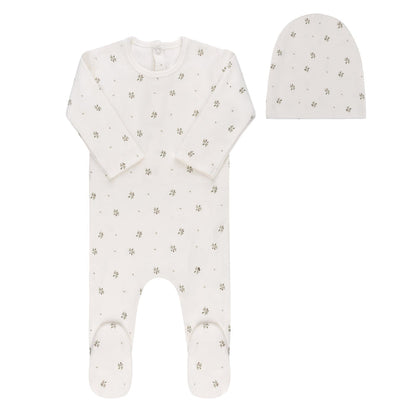 Floral Print Collection - Footie + Beanie