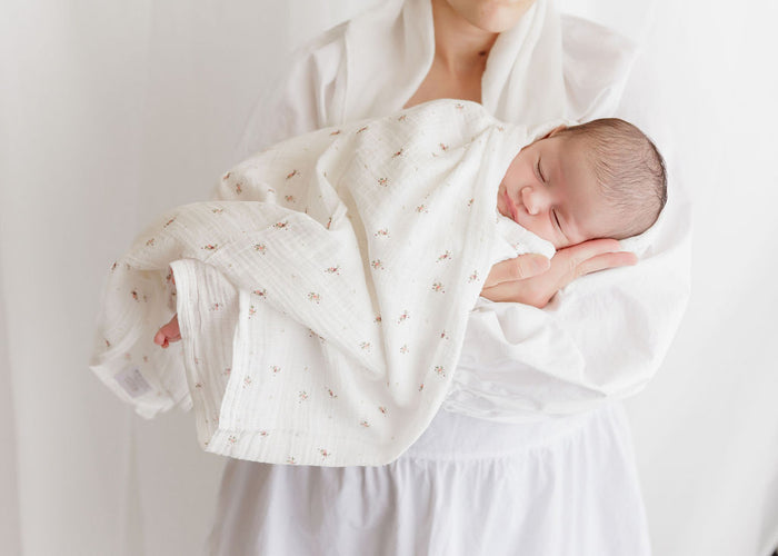 Breathable Floral Muslin Cotton Baby Swaddle