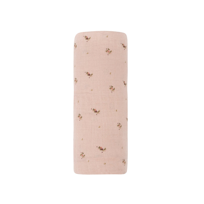 Pink Floral Muslin Cotton Swaddle Blanket