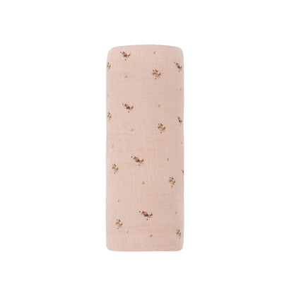 Pink Floral Muslin Cotton Swaddle Blanket