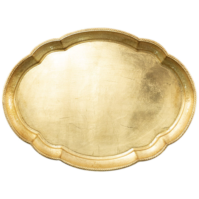 Florentine Wooden Gold Large Oval Tray