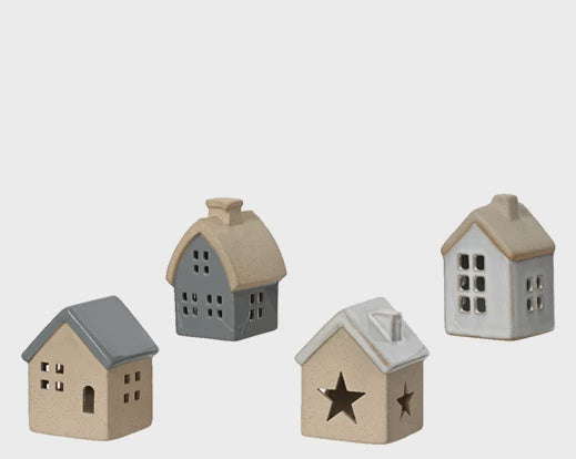 Folksy Porcelain House Ornament - 8.2cm