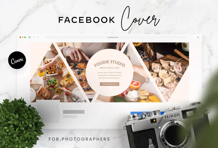 Ladystrategist Foodie Studio Facebook Cover for Photographers Editable Canva Template instagram canva templates social media templates etsy free canva templates