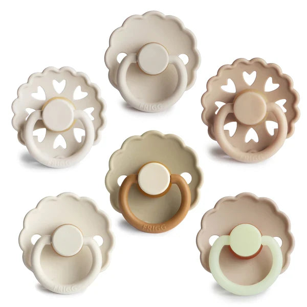 FRIGG - Pacifier - Cinnamon Charm - Size 1 (6 Pack) - Mabel & Fox