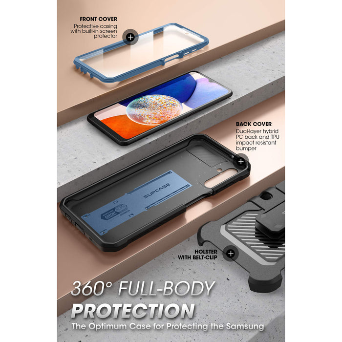 Galaxy A14 Unicorn Beetle Pro Rugged Holster Case-Metallic Blue